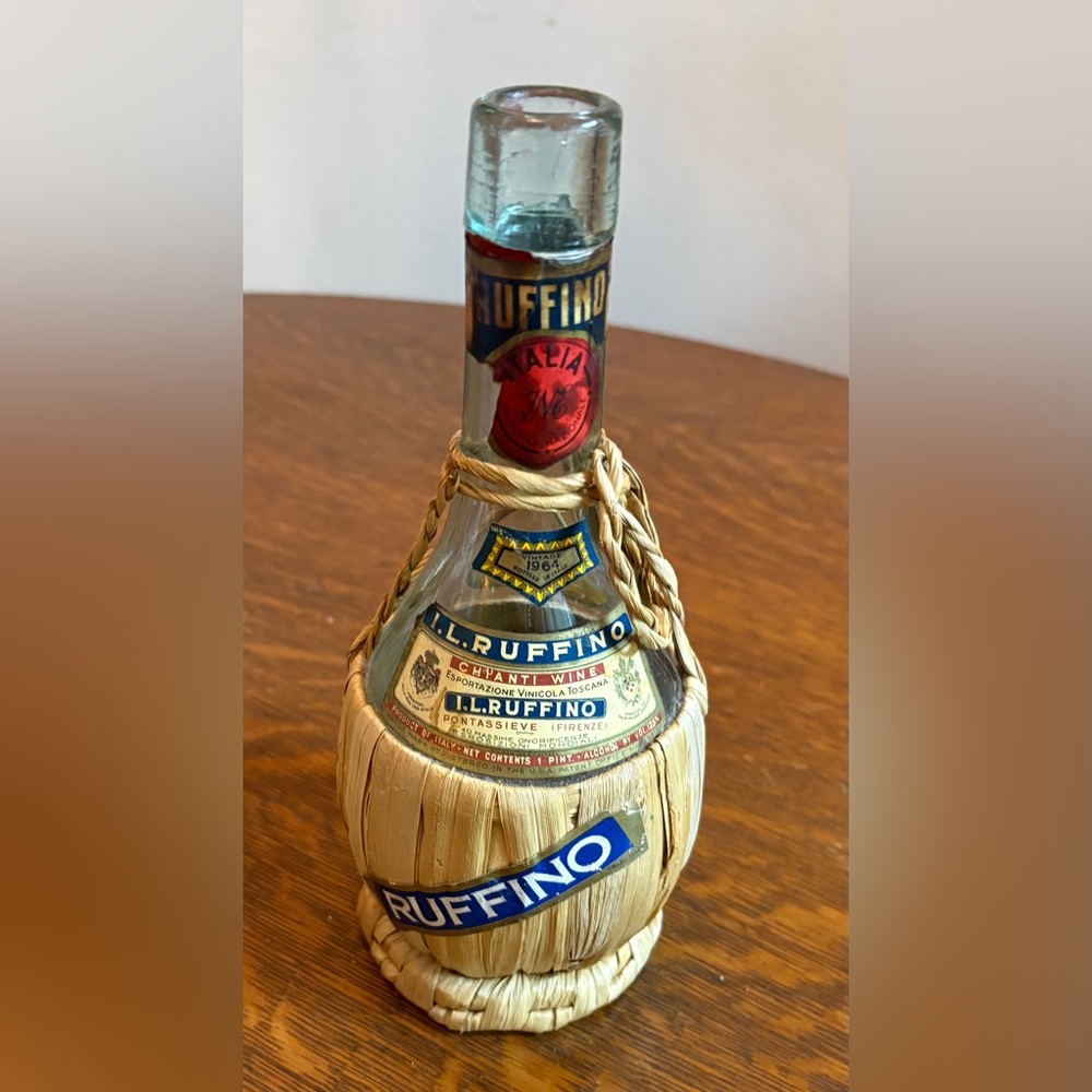 Vintage 1964 Ruffin Italian Bottle- Empty